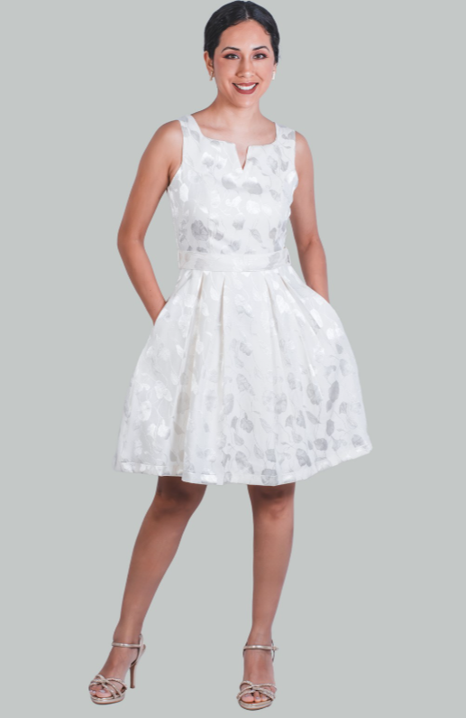 Vestido en A perla brocado Aria