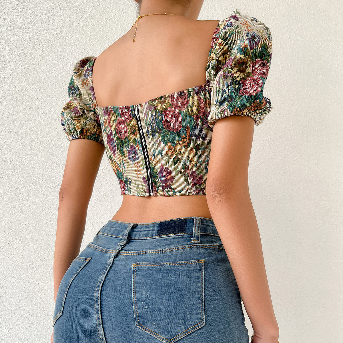 Blusa crop top Diseño floral - Leiza